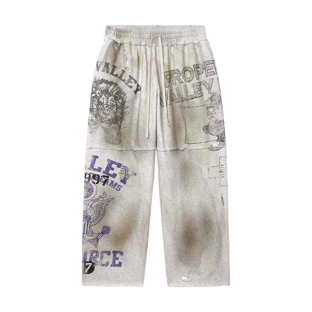 Vale Forever Butcher Sweatpants Distressed Grey