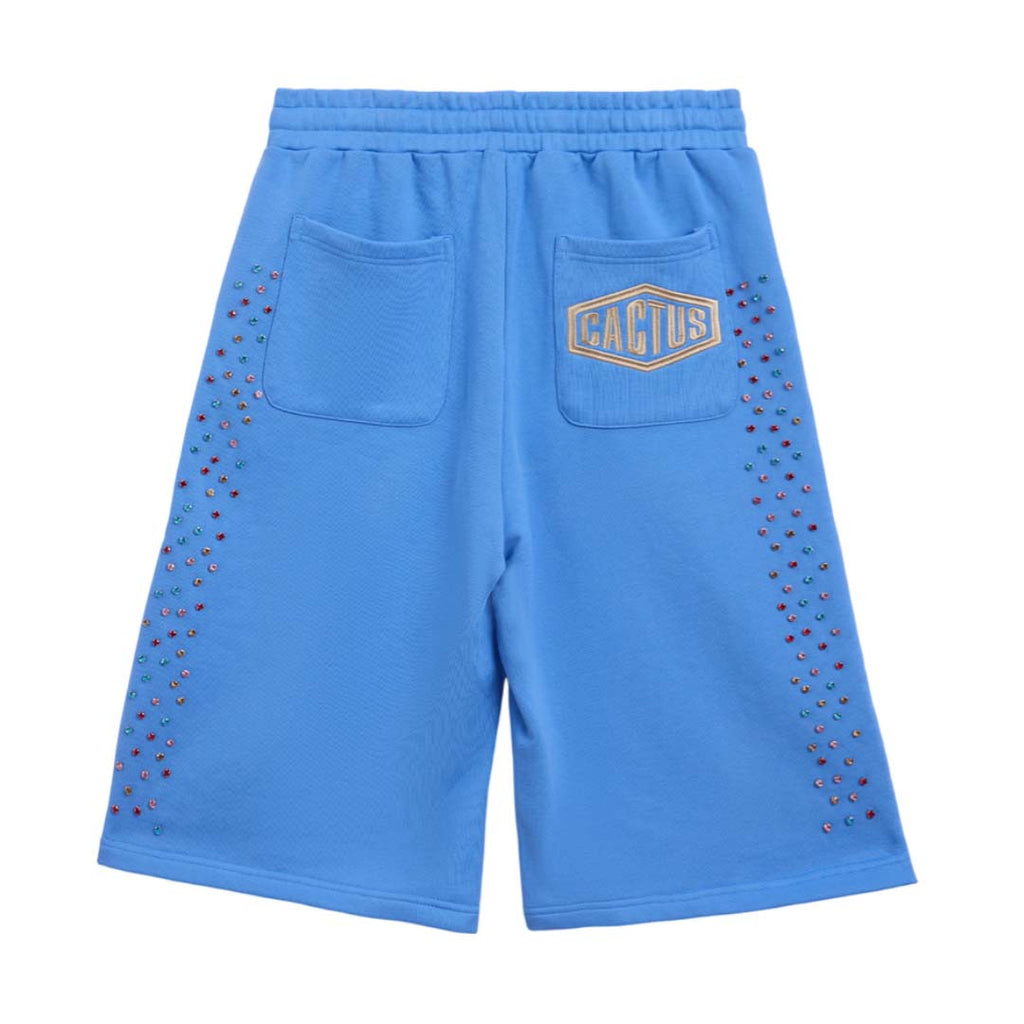 Cactus Valley Crystal Cactus Sweat Shorts Baby Blue
