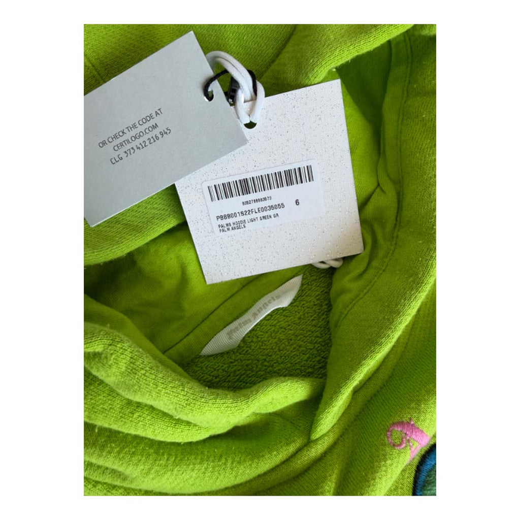 Palm Angels KIDS Lime Green Palm Tree Hoodie