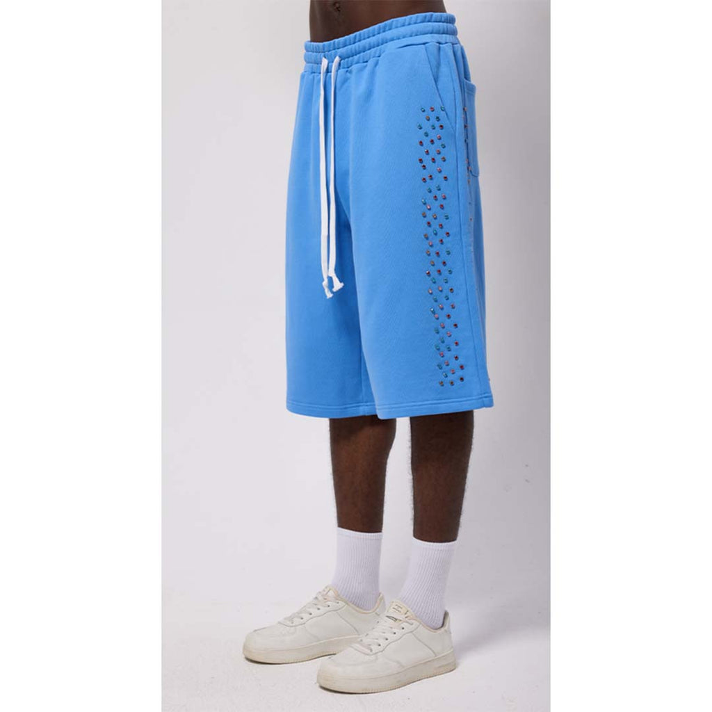 Cactus Valley Crystal Cactus Sweat Shorts Baby Blue