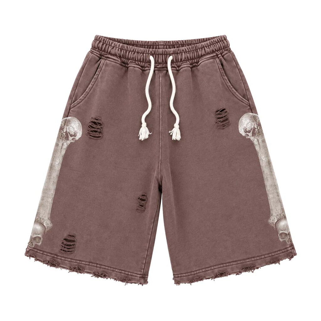 Floor 914 Skull Shorts Brown Wash