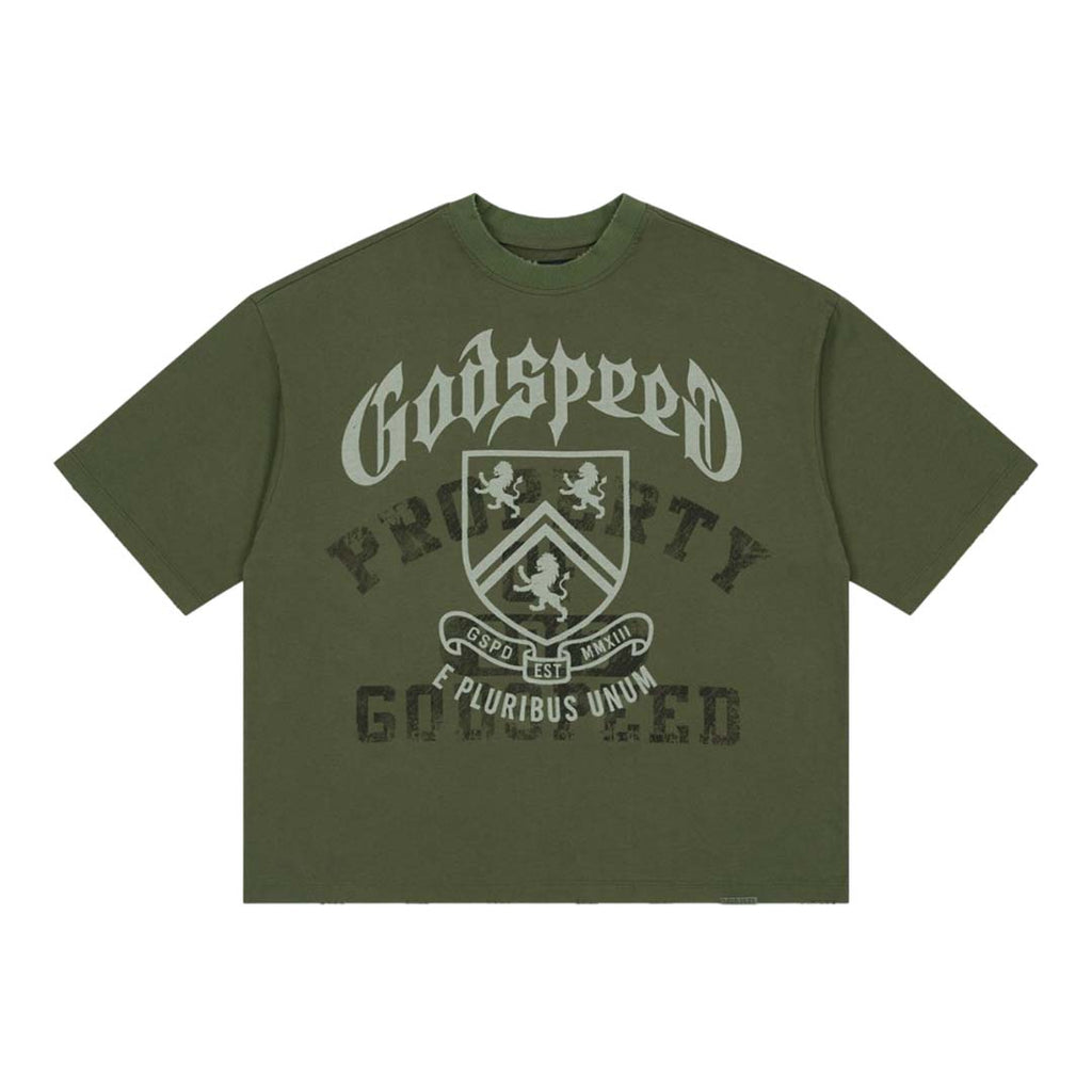 Godspeed Collegiate Tee Olive Green Wash