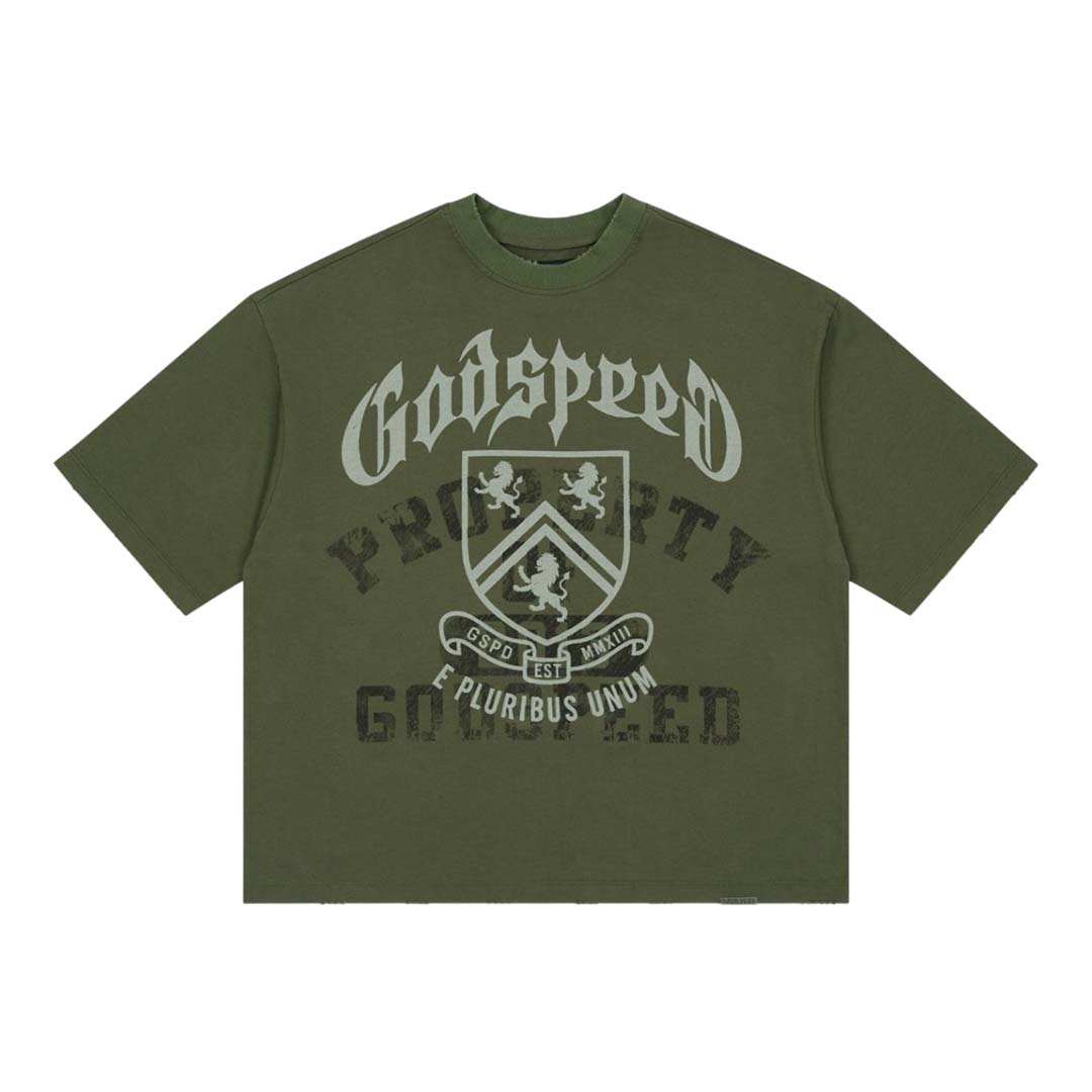 Godspeed Collegiate Tee Olive Green Wash