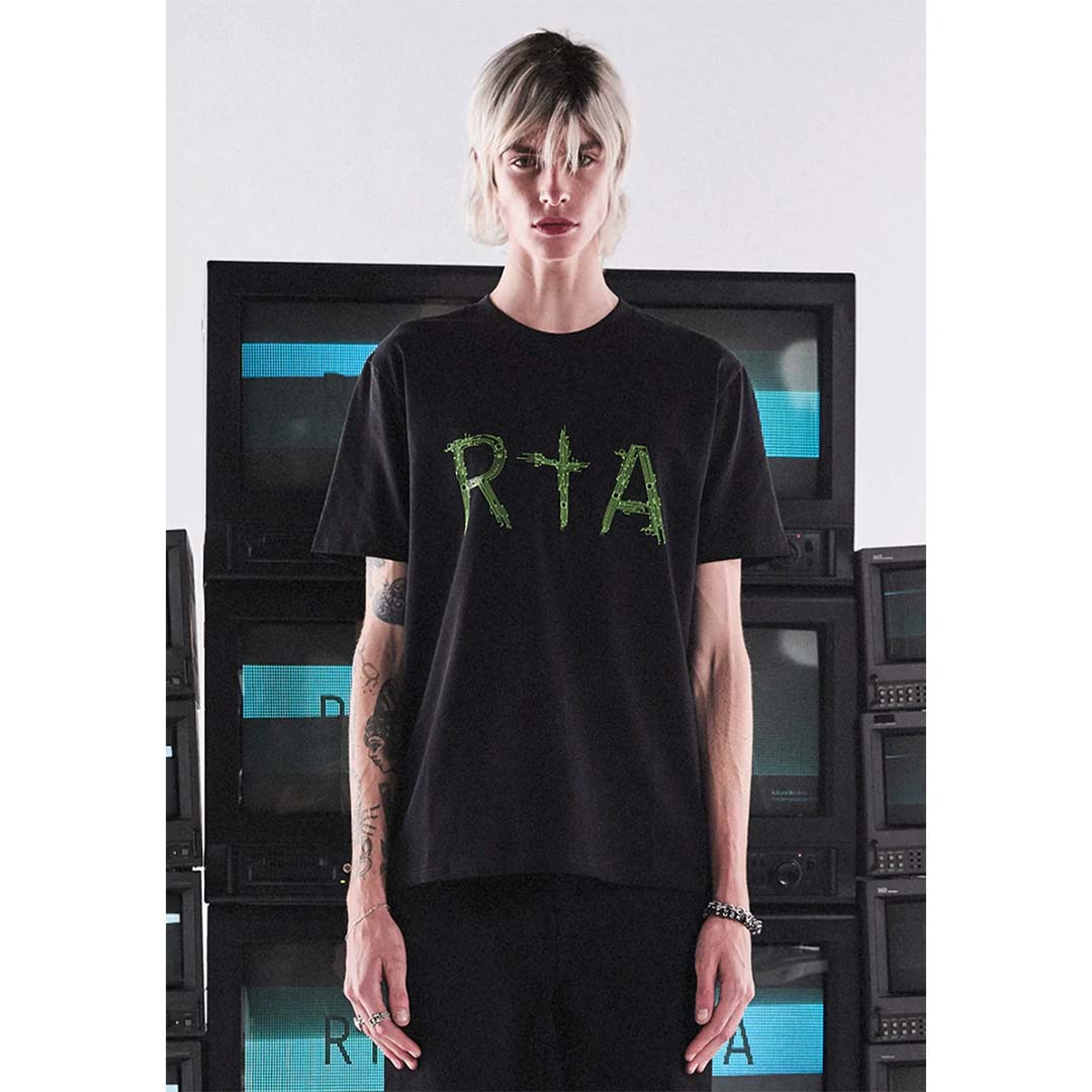 RtA Liam Black Green Circuit Tee