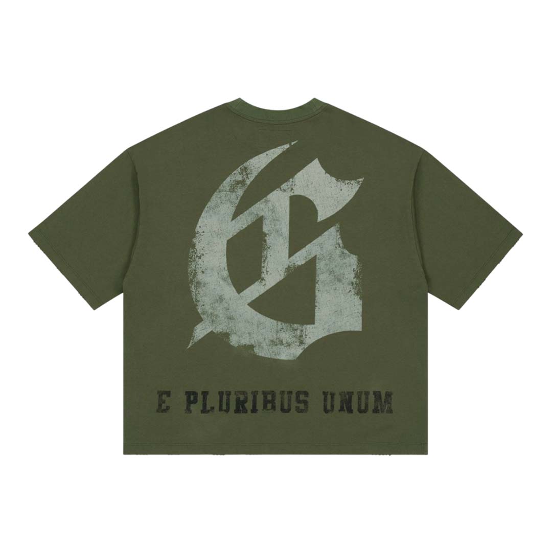 Godspeed Collegiate Tee Olive Green Wash