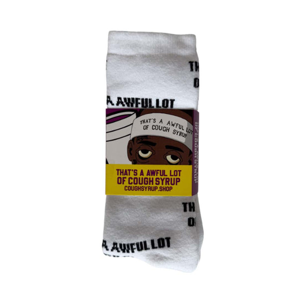 Awful Lot of Cough Syrup Socks White Black