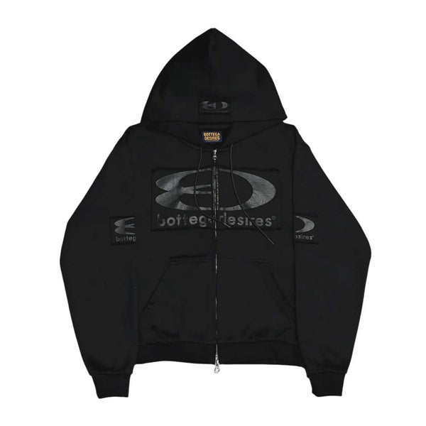 Bottega Desires Tech Zip Up Jacket Black