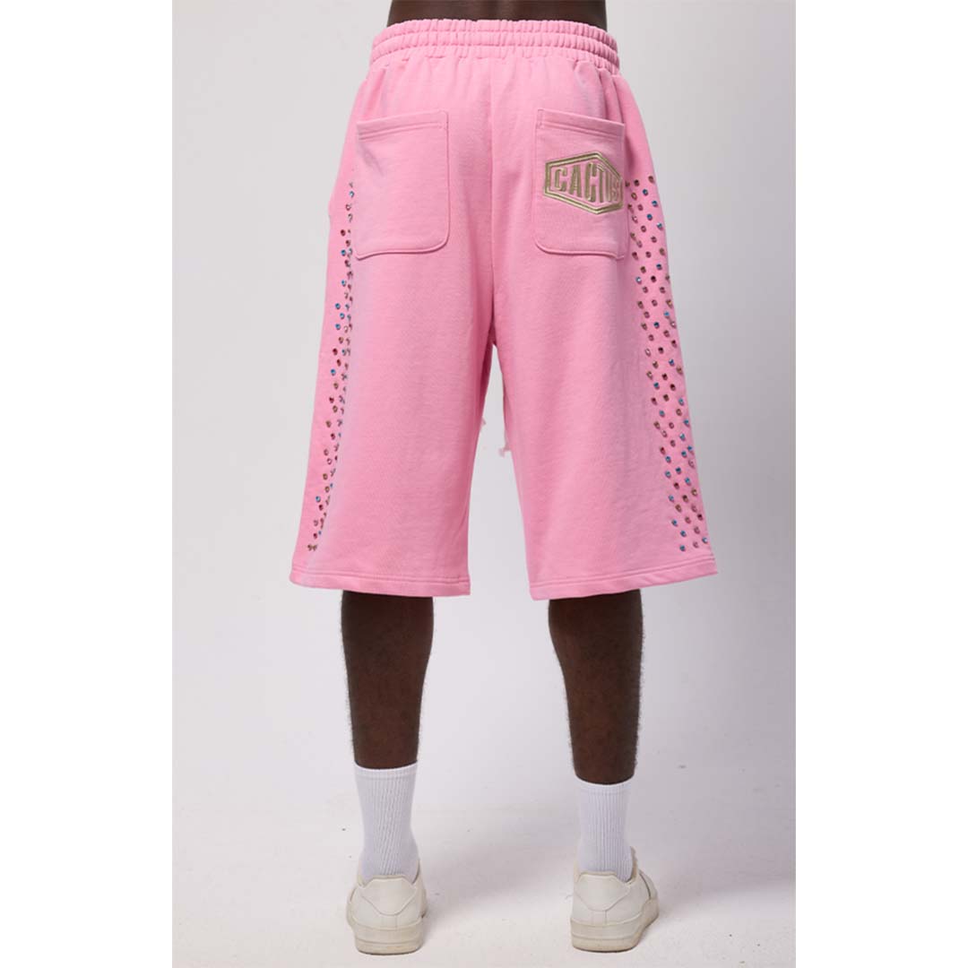 Cactus Valley Crystal Cactus Sweat Shorts Pink