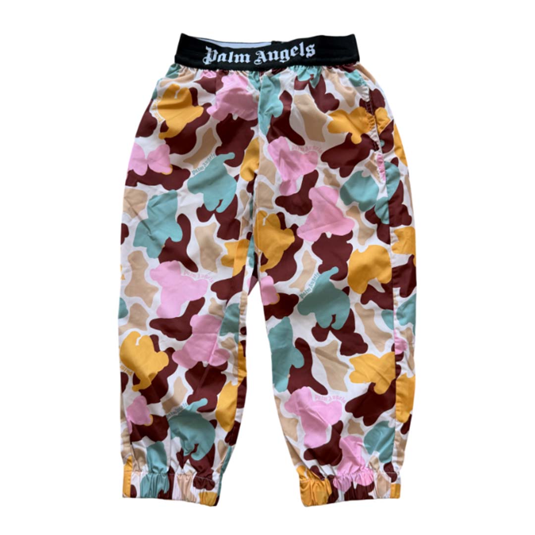 Palm Angels KIDS Husky Camo After Sport Pants Pink Blue Orange
