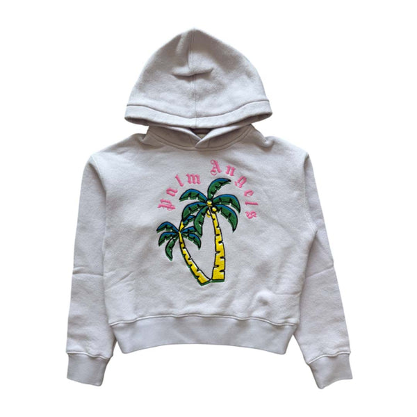 Palm Angels KIDS Hoodie Fleece Palm Tree Lilac Purple Green
