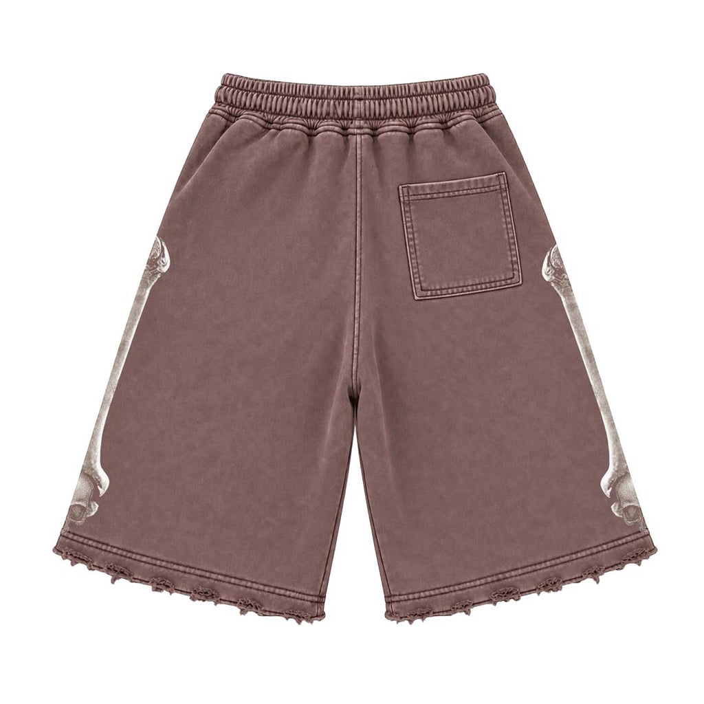 Floor 914 Skull Shorts Brown Wash