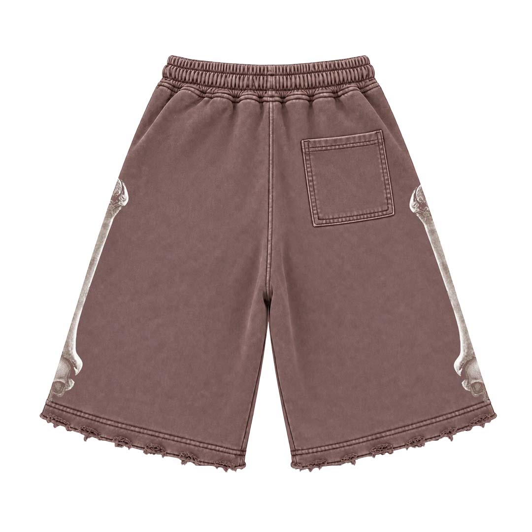 Floor 914 Skull Shorts Brown Wash