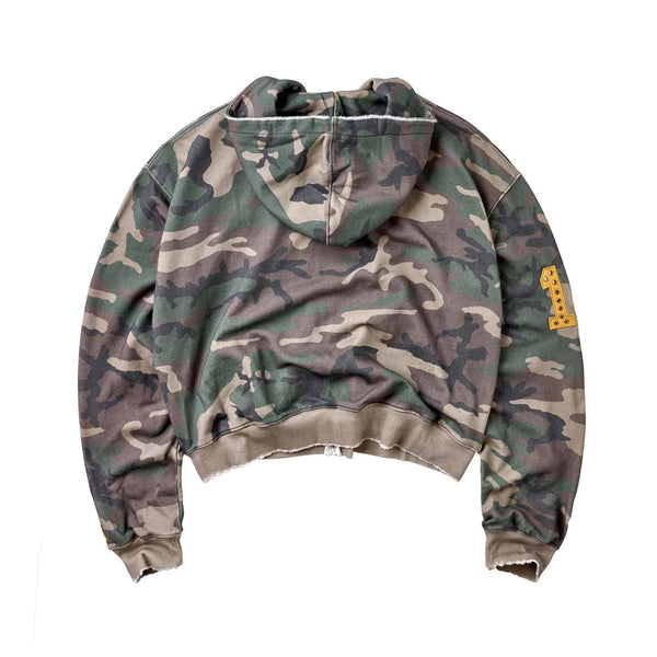 Vale Forever Camo Zip Up Hoodie Green Yellow
