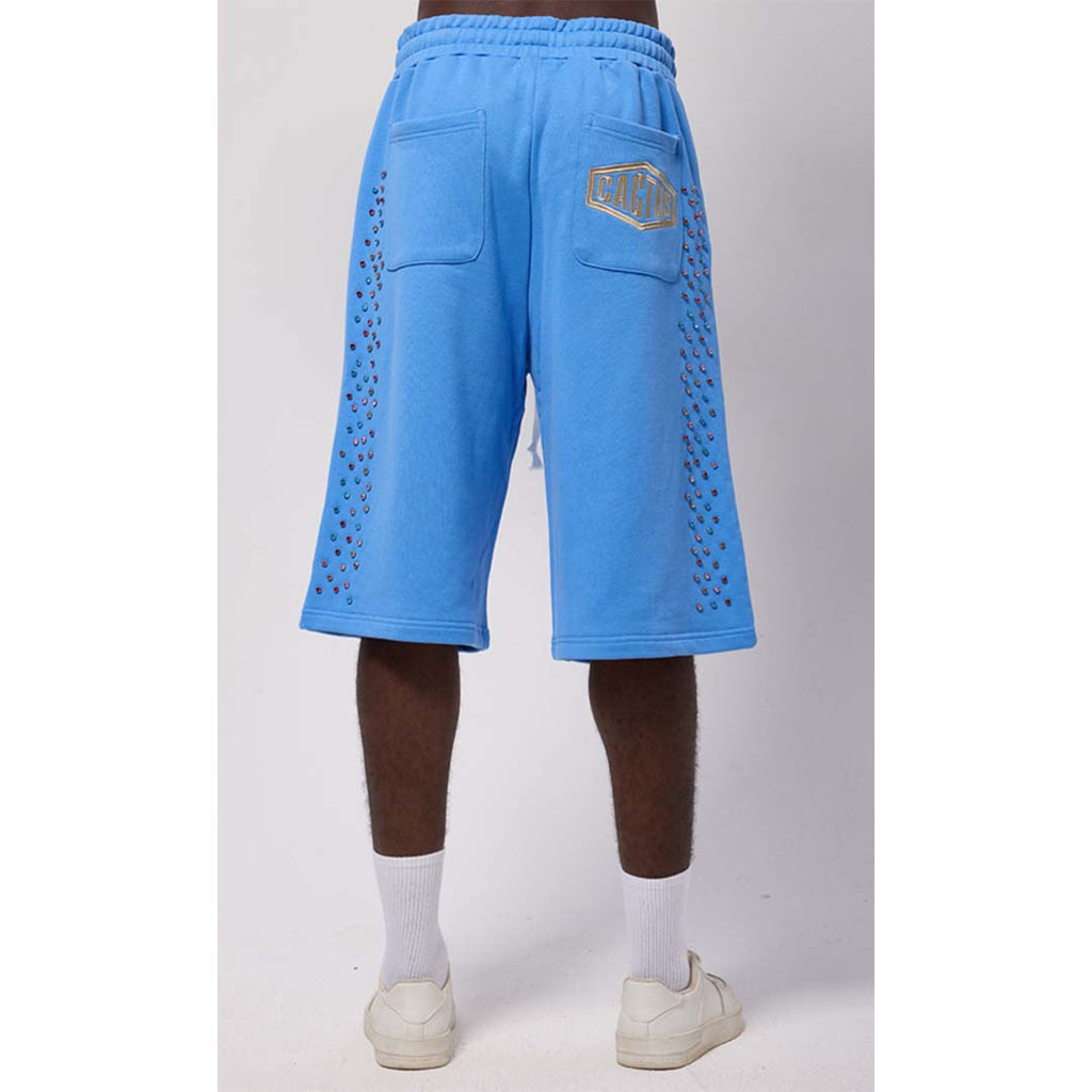 Cactus Valley Crystal Cactus Sweat Shorts Baby Blue