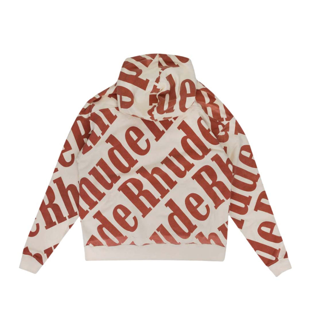 Rhude All Over Hoodie Cream Red