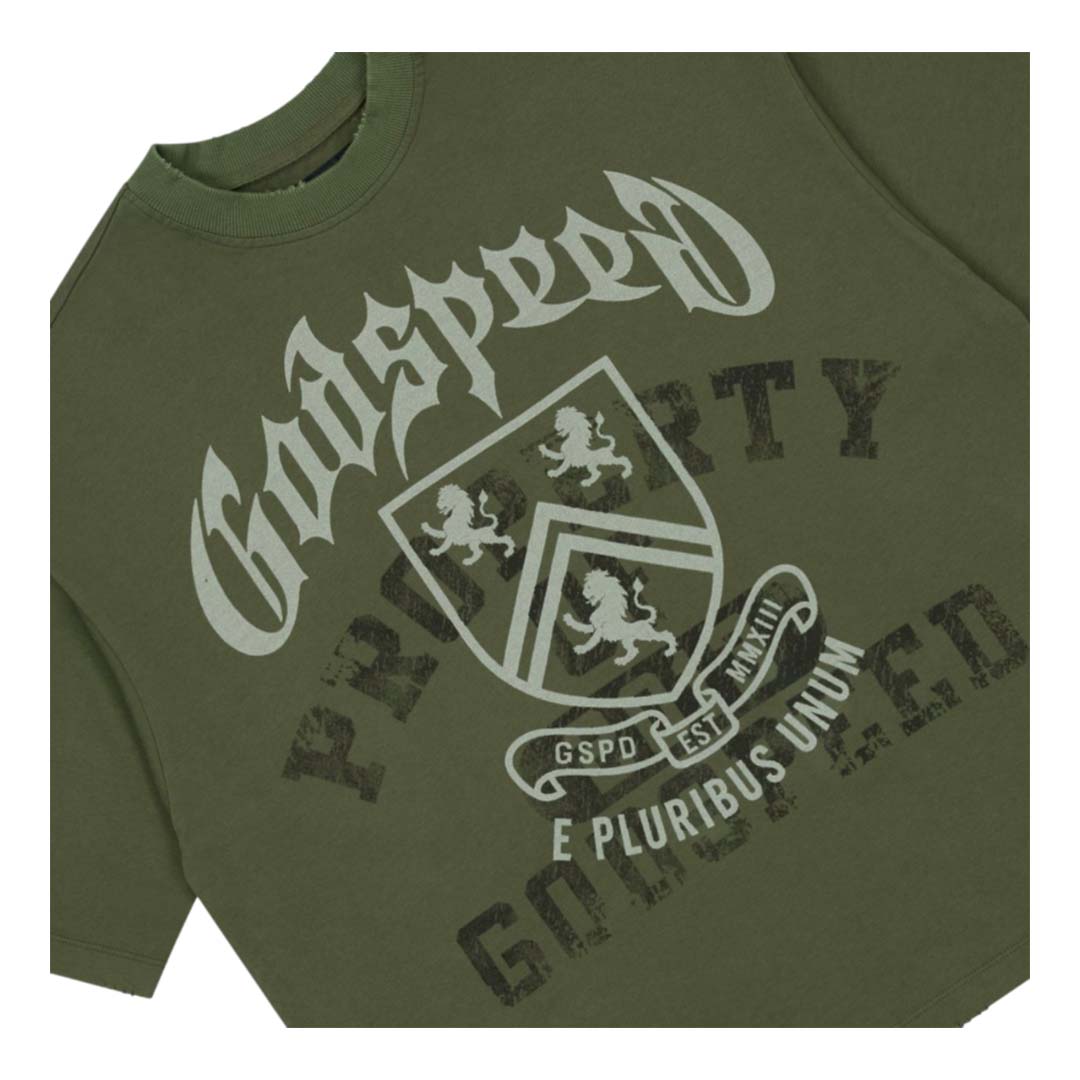 Godspeed Collegiate Tee Olive Green Wash