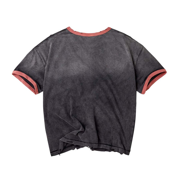 Vale Forever Big Brother Ringer Tee Faded Grey Red