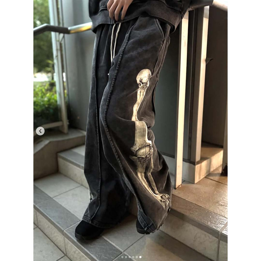 Floor 914 Skull Sweatpants Faded Black