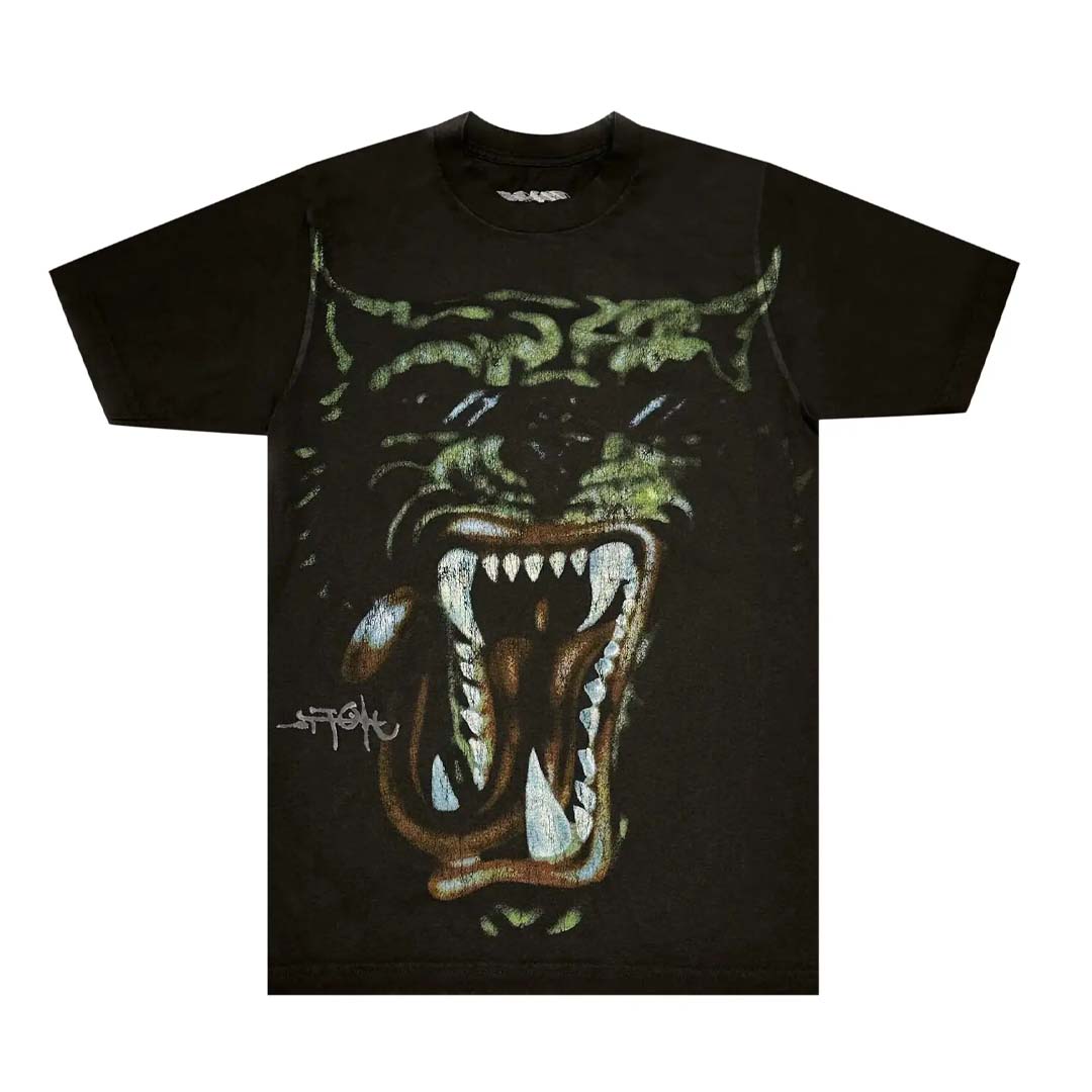 Travis Scott Green Hyena Tee Black