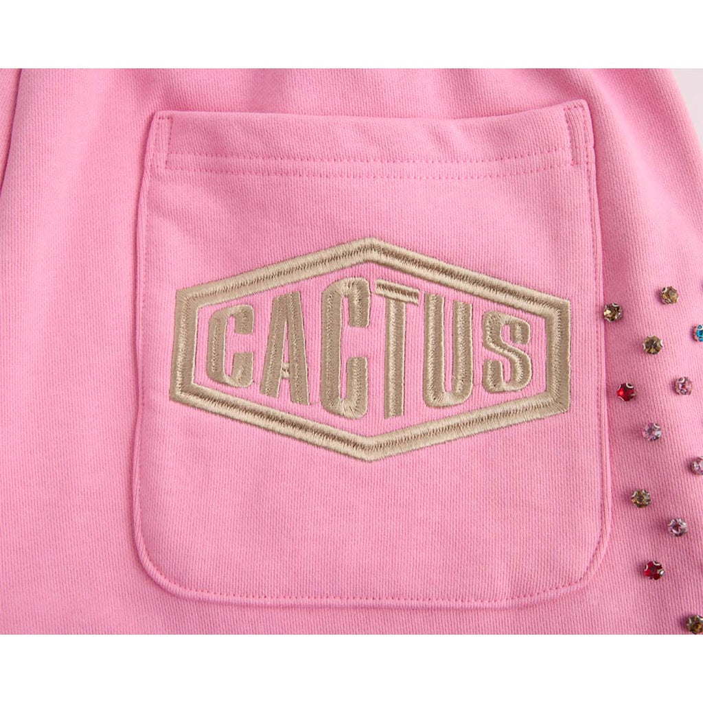 Cactus Valley Crystal Cactus Sweat Shorts Pink