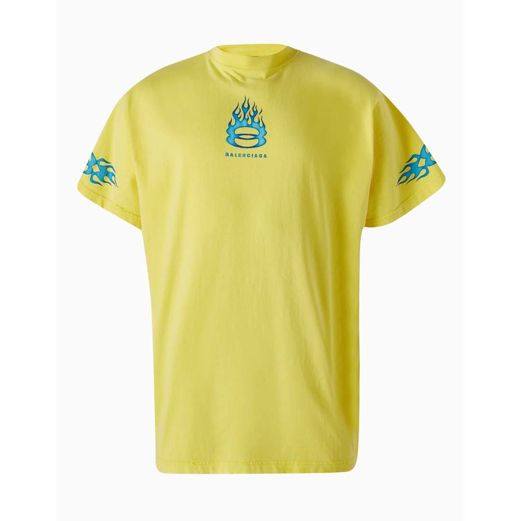 Balenciaga Unity Flames Tee Vintage Yellow Blue