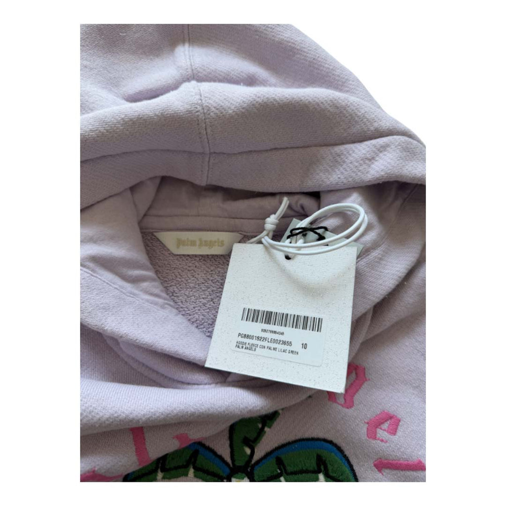 Palm Angels KIDS Hoodie Fleece Palm Tree Lilac Purple Green