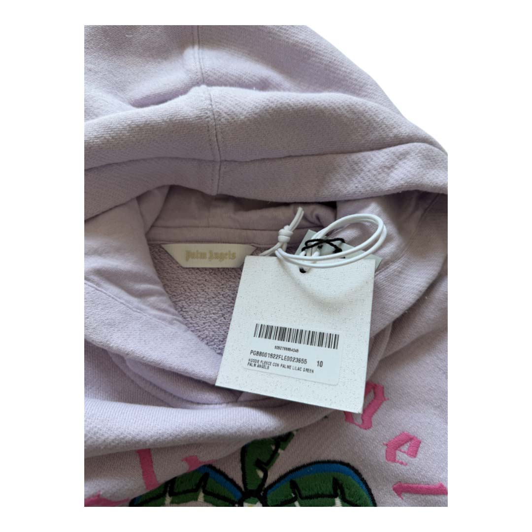 Palm Angels KIDS Hoodie Fleece Palm Tree Lilac Purple Green