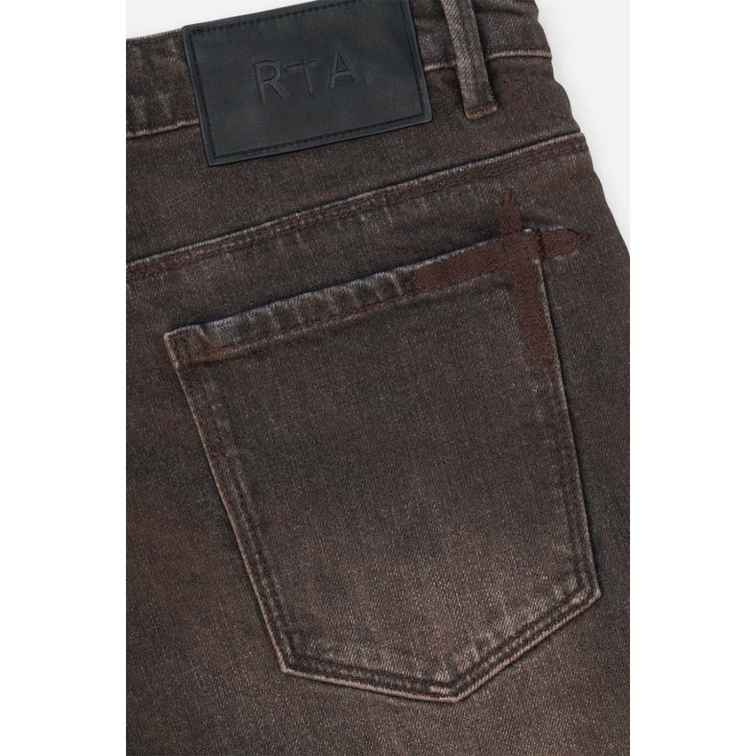 RTA Bryant Skinny Jean Mocha Drift Cross Patch