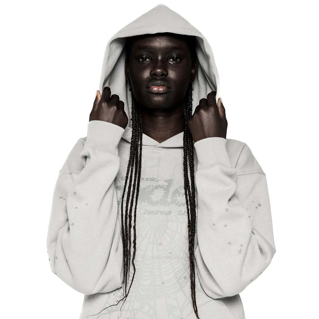 Sp5der Punk V2 Hoodie Sport Grey Tonal