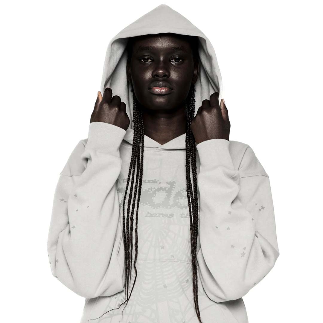 Sp5der Punk V2 Hoodie Sport Grey Tonal