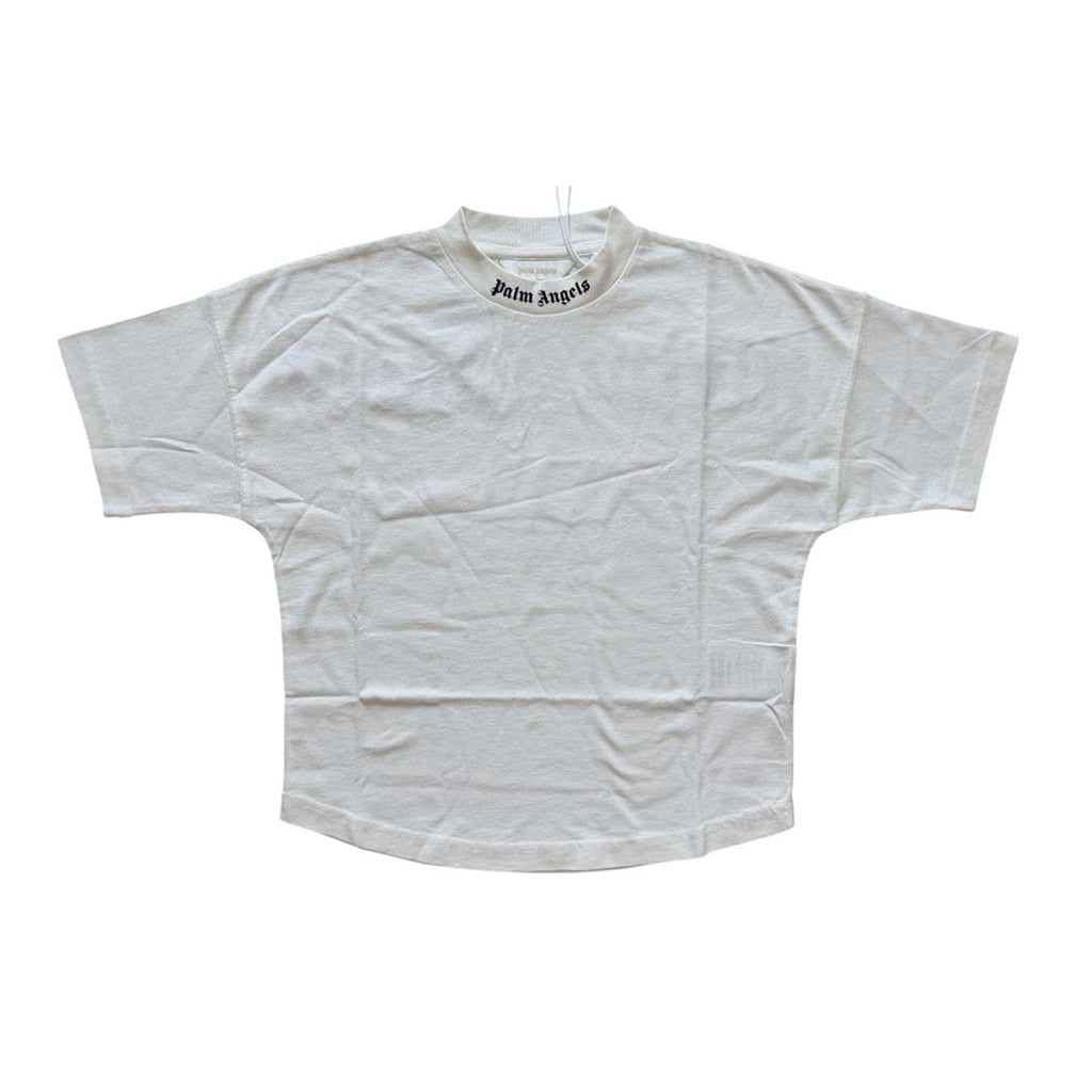Palm Angels Kids Classic Over Logo Tee S/S White Navy Blue