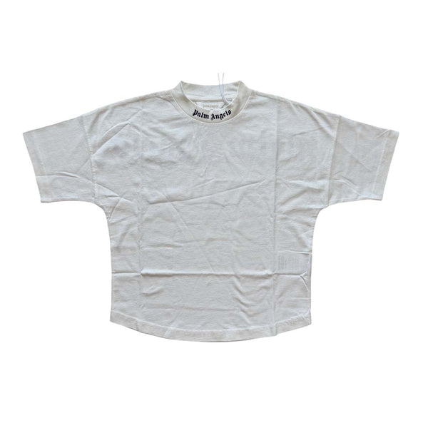 Palm Angels Kids Classic Over Logo Tee S/S White Navy Blue