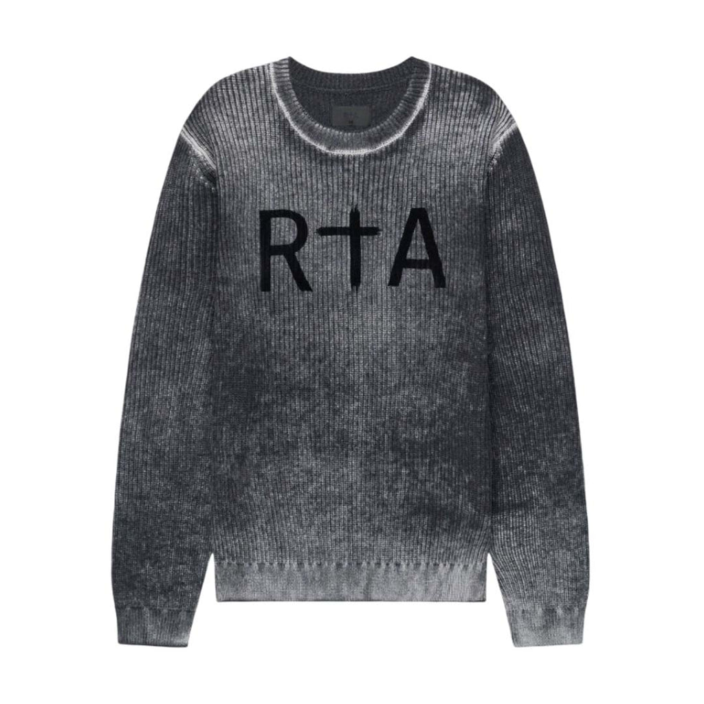 RtA Ethan Knit Sweater Black Glitch