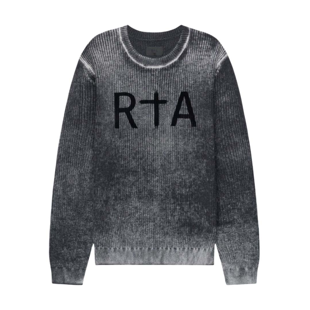 RtA Ethan Knit Sweater Black Glitch