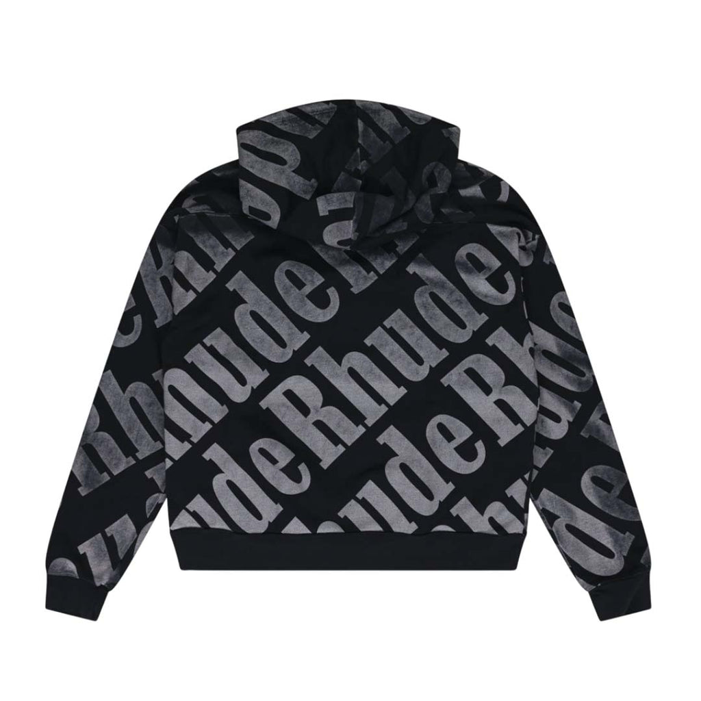 Rhude All Over Hoodie Black White