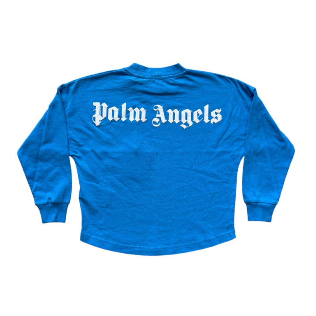Palm Angels KIDS Classic Over Logo Tee L/S Blue White