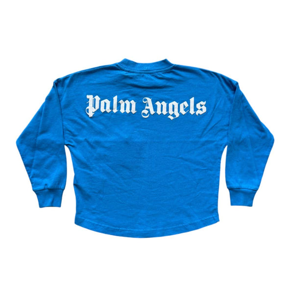 Palm Angels KIDS Classic Over Logo Tee L/S Blue White