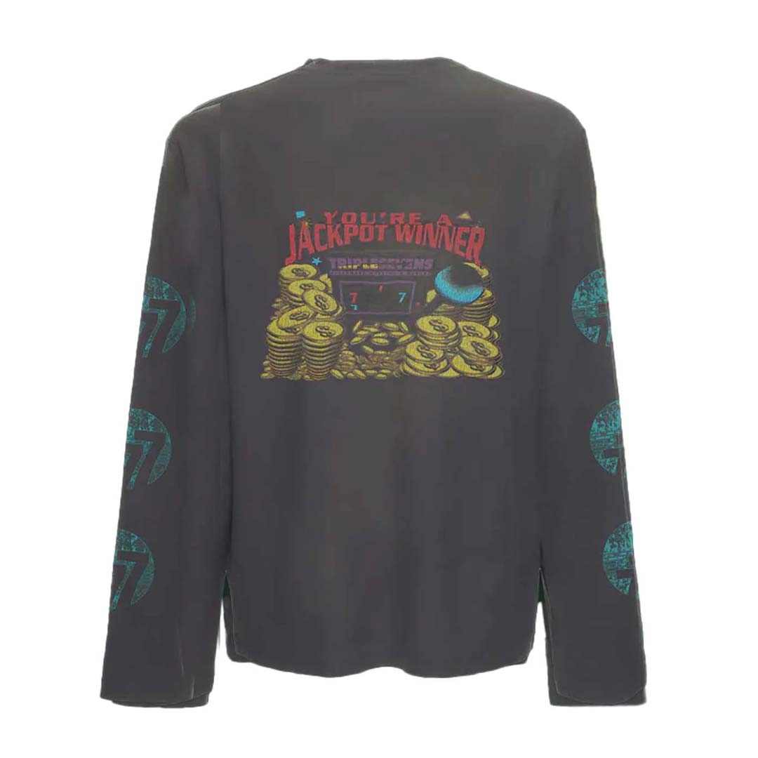 Triple Sevens Lucky Kiss Long Sleeve Tee Faded Black