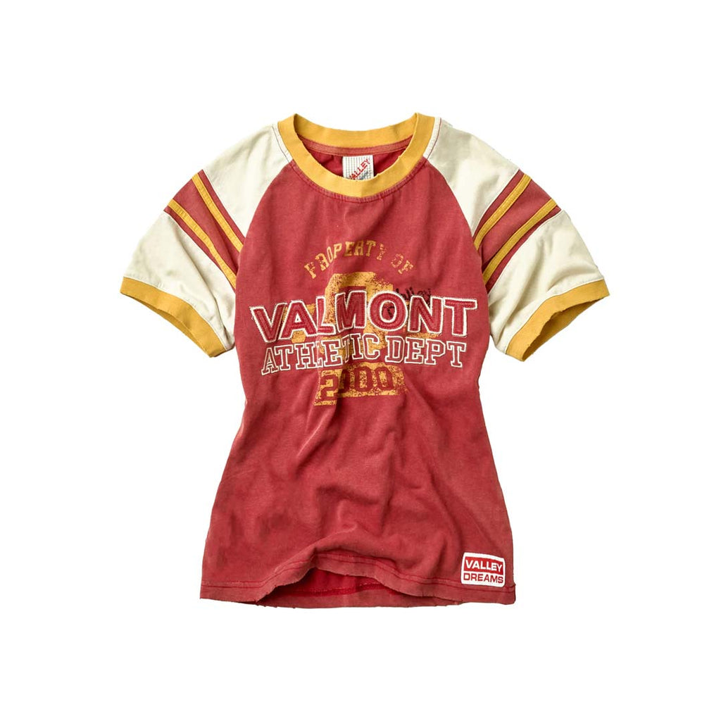 Vale Valmont Femme Women's Tee Red Yellow