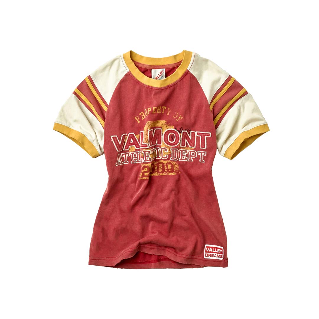 Vale Valmont Femme Women's Tee Red Yellow