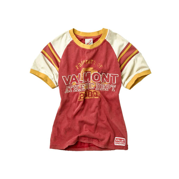 Vale Valmont Femme Women's Tee Red Yellow