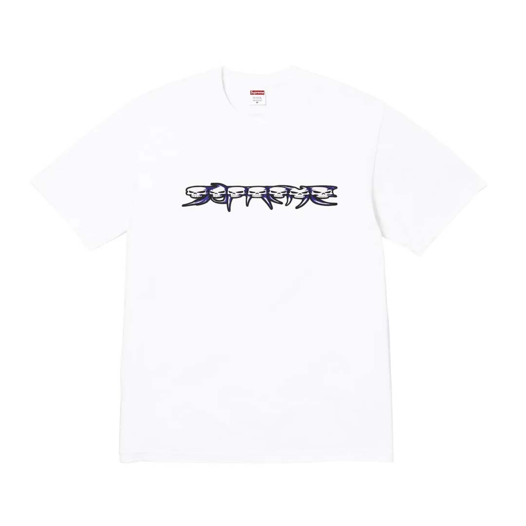 Supreme Skulls Spellout Tee White