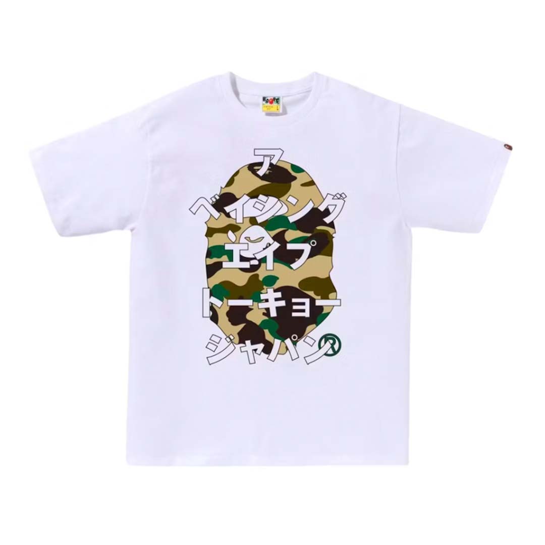 Bape 1st Camo Katakana White Big Ape Tee