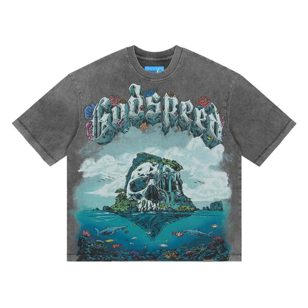 Godspeed GS Island Tee II Grey Wash Blue
