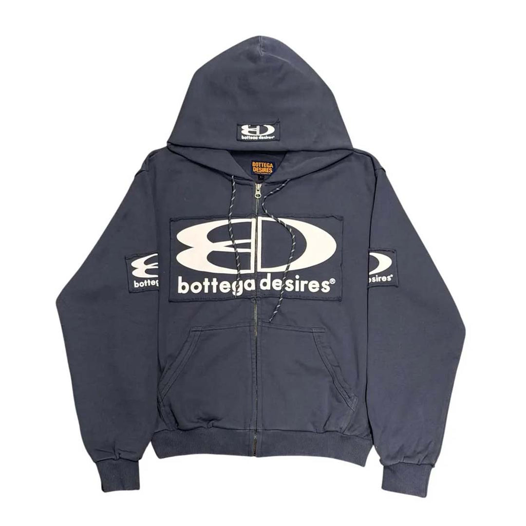 Bottega Desires Tech Zip Up Jacket Navy Blue