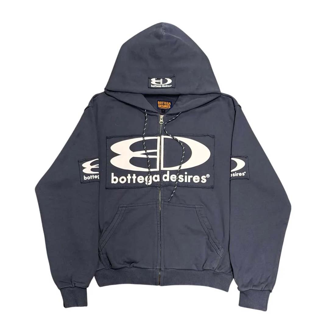 Bottega Desires Tech Zip Up Jacket Navy Blue
