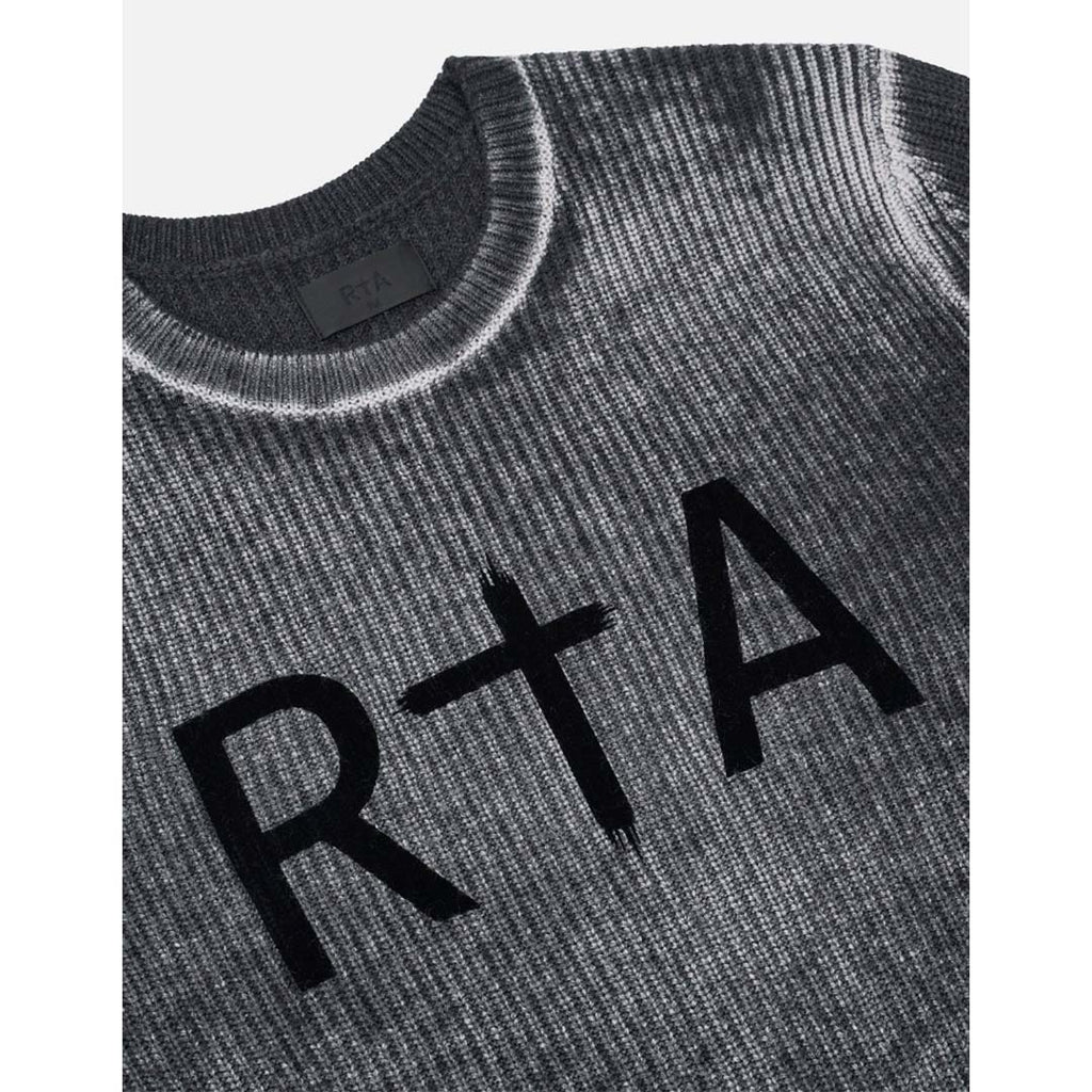 RtA Ethan Knit Sweater Black Glitch
