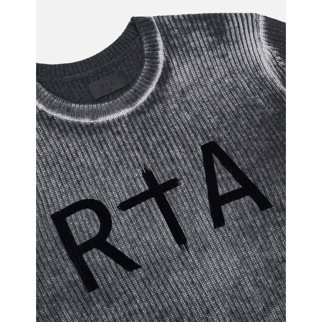 RtA Ethan Knit Sweater Black Glitch