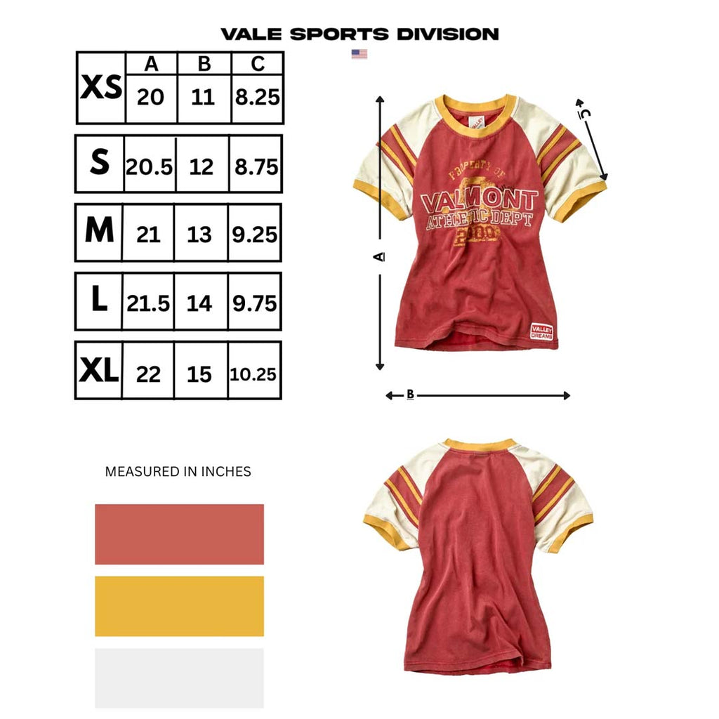 Vale Valmont Femme Women's Tee Red Yellow