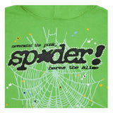 Sp5der Slime Green Rhinestone Punk V2 Hoodie